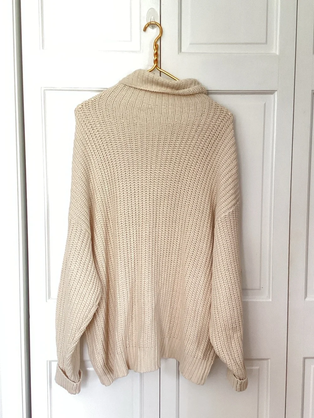 Free People Swim Too Deep Oversized Sweater Small Cream Cowl Neck Chunky Cozy M